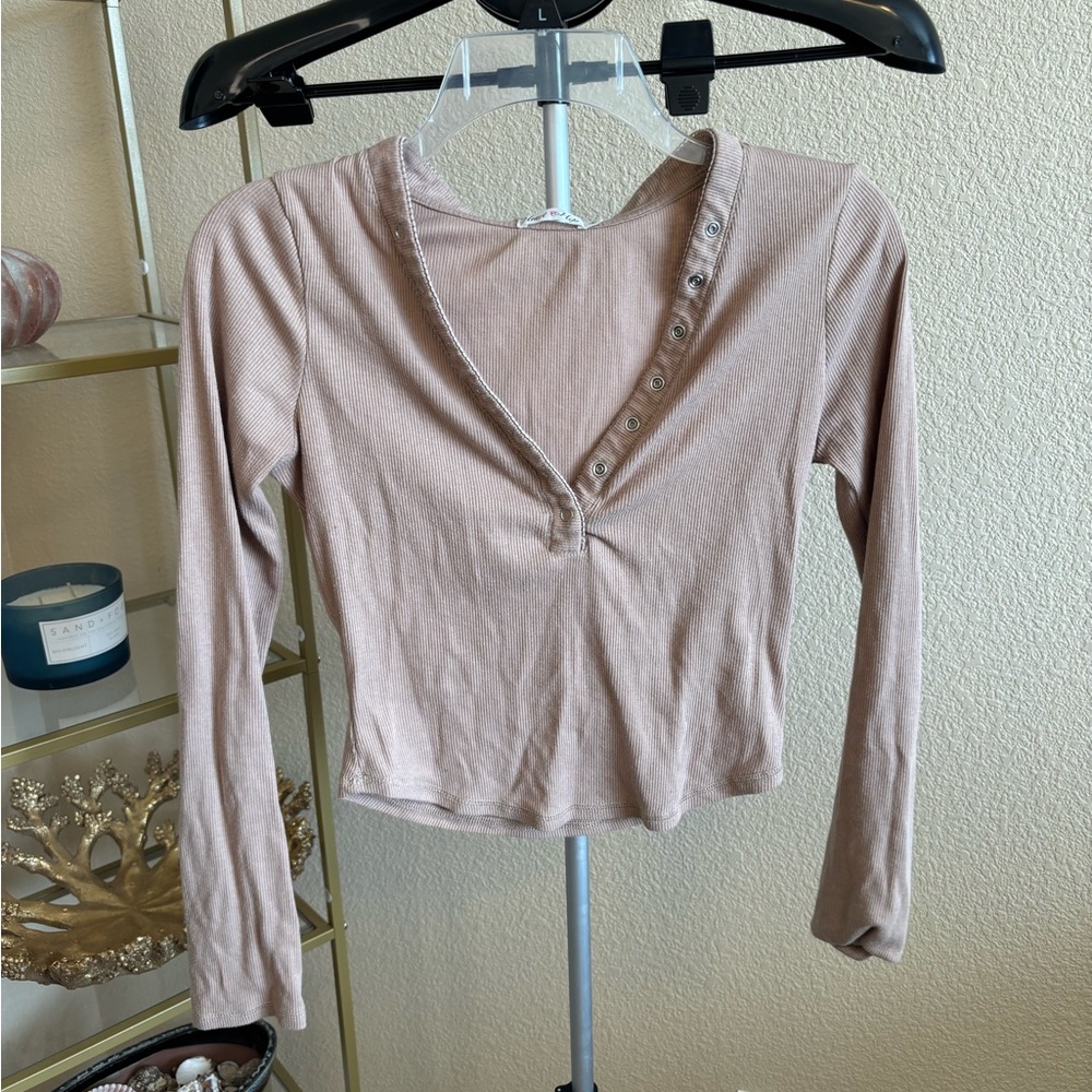 Heart‎ hips Ribbed Camel Tee